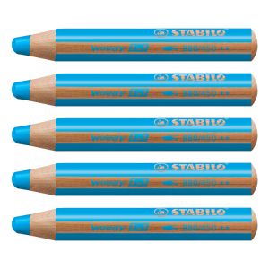 Stabilo Woody Pencil Cyan Blue 5 Pack