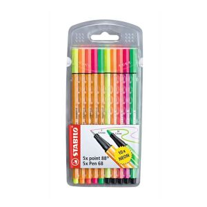 Stabilo Point 88 and 68 Set of 10 Neon Colors