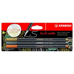 Stabilo Pen 68 Metallic Set Copper Silver Gold