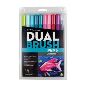 Tombow Dual Brush Marker Set of 10 Tropical