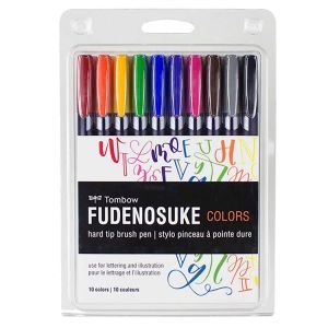 Tombow Fudenosuke Pen Colors Set 10 Pack