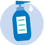 blue hand sanitizer