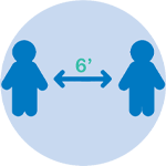 two people socially distanced 6 feet